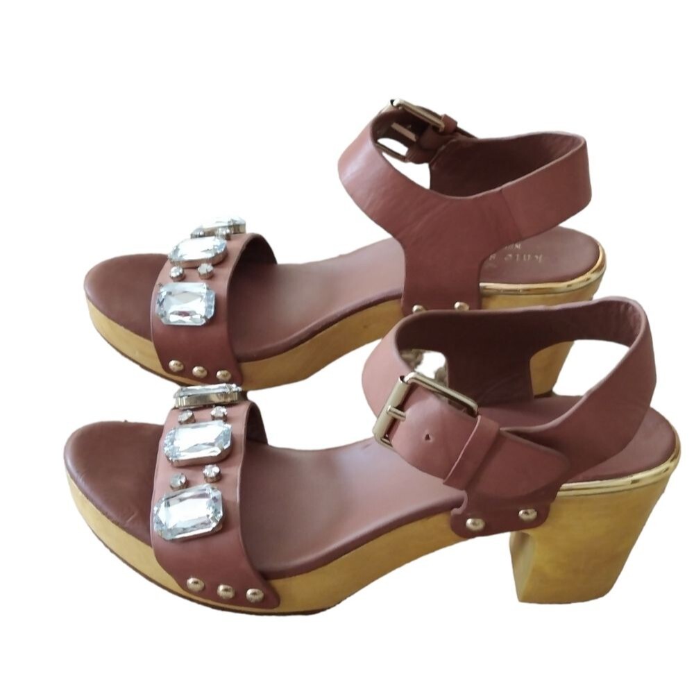 Kate Spade Wooden Boho Rhinestone Sandals